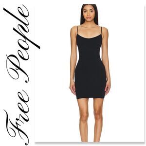 BLOW OUT FREE PEOPLE Seamless Mini Slip in Black **IR**